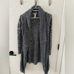 Elegant Gray Open Front Cardigan